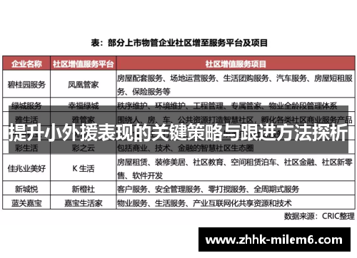 提升小外援表现的关键策略与跟进方法探析